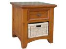 Orlando lamp table with 1 drawer and 1 basket
